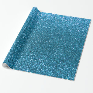 Himmelblau-Glitter Geschenkpapier