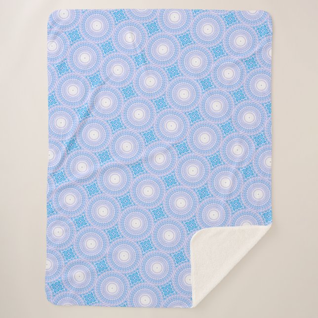 Himmelblau-Kreismuster Sherpadecke (Vorderseite)