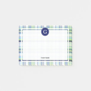 Himmelblau Navy Pistazie Weiß Madras Karo 1IR gera Post-it Klebezettel