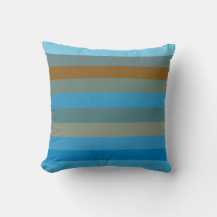 Himmelblau, Rost & Olive STREIFEN Kissen