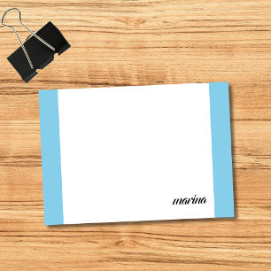 Himmelblau saubere professionelle einfache Name  Post-it Klebezettel