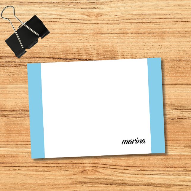 Himmelblau saubere professionelle einfache Name  Post-it Klebezettel (Von Creator hochgeladen)