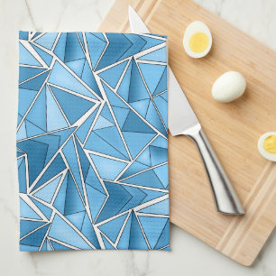 Himmelblau und blaue geometrische Formen Muster mo Geschirrtuch