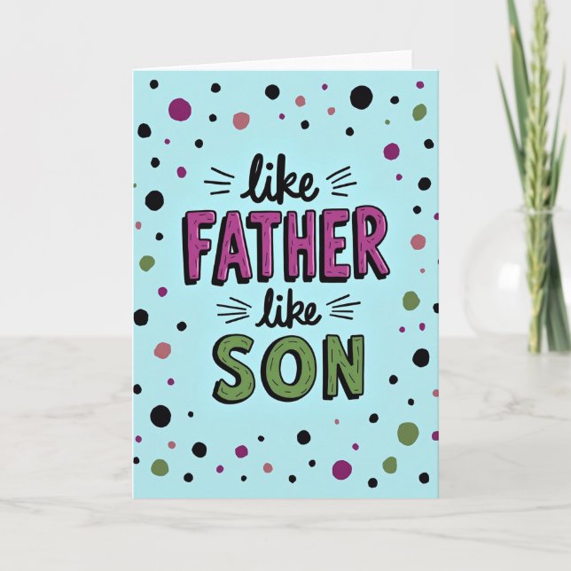 Himmelblau Vater Sohn Karte (Vorderseite)