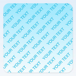 Himmelblau (wechselbare Farbe!) Ombre & Textmuster Quadratischer Aufkleber