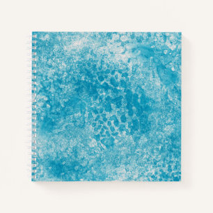 Himmelblau & Weiße Korallentextur Notizbuch