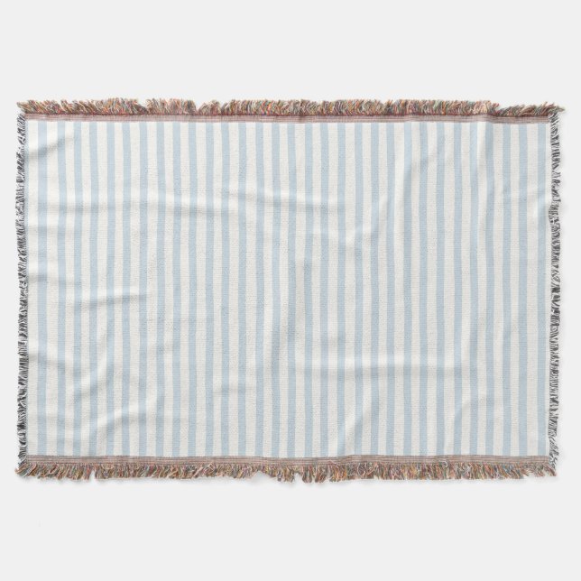 Himmelblau Weiße Streifen Decke (Vorderseite)