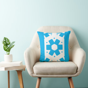 Himmelblaue Blumen-Dekoration Minimal Kissen