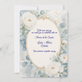 Himmelblaue Florale Hochzeitseinladung Einladung