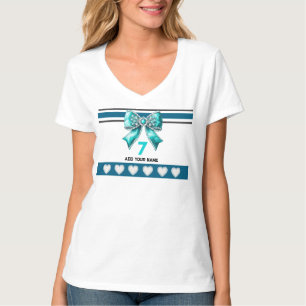 Himmelblaue Schleife - Name Nummer Socken T-Shirt