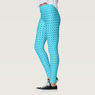 himmelblaue und tealblaue Punkte Leggings
