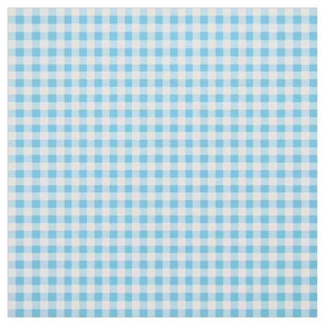 Himmelblaue und weiße Gingham-Karo-Muster Primeln Stoff (Muster)