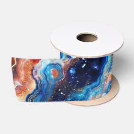 Himmelblauer Achat | Feuriges kosmische Steinmuste Satinband