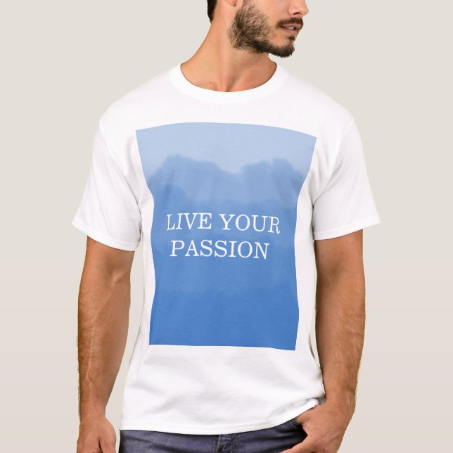 Himmelblauer Farbverlauf  T-Shirt (Vorderseite)