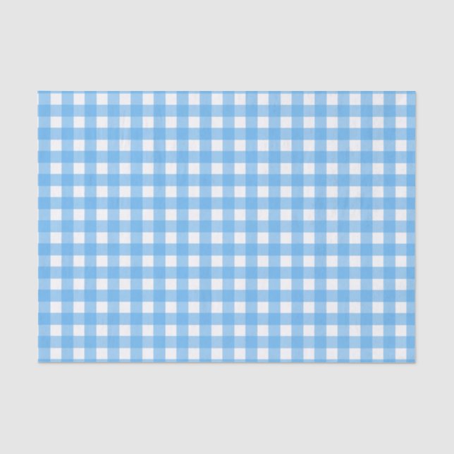 Himmelblauer Gingham Seidenpapier (Vorderseite)