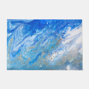 Himmelblauer Marmor  Fußmatte