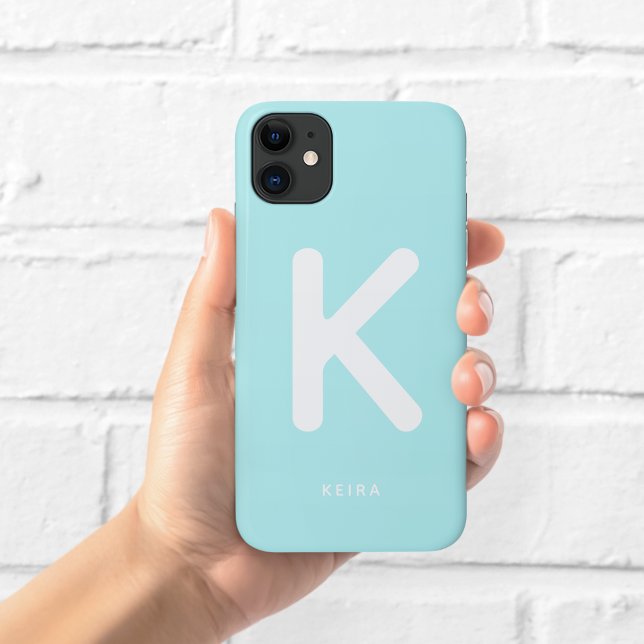 Himmelblauer Monogramm-Handyhülle Case-Mate iPhone Hülle (Von Creator hochgeladen)