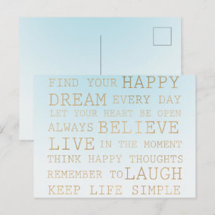 Himmelblauer Ombre Postkarte