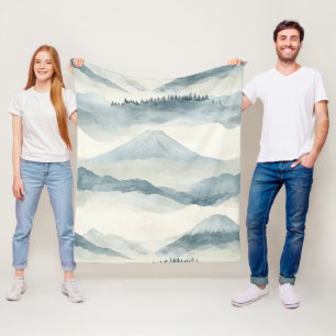 Himmelblauer Schneeberg-Wolkenlandschaftsmuster Fleecedecke