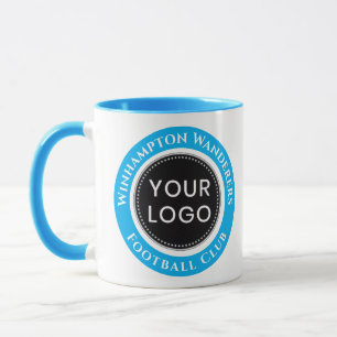 Himmelblauer und weißer Fußball-Team-Mug Tasse