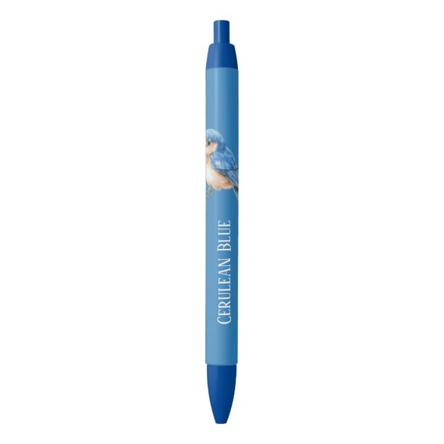Himmelblauer Vogel Kugelschreiber (Vorderseite Vertikal)