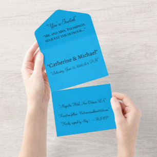 Himmelblaues All-in-One-Einladung Moderner Somme All In One Einladung