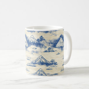 Himmelblaues alpines Bergpanorama-Aquarell Kaffeetasse