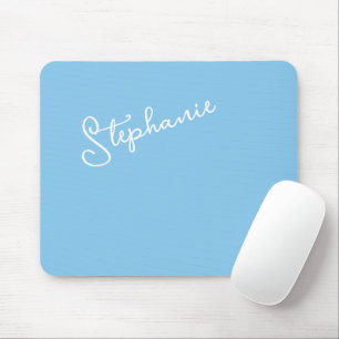 Himmelblaues Chic Minimalist Schriftart Personalis Mousepad