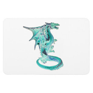 Himmelblaues Drachen Fantasy Kreatur Mystische Kun Magnet