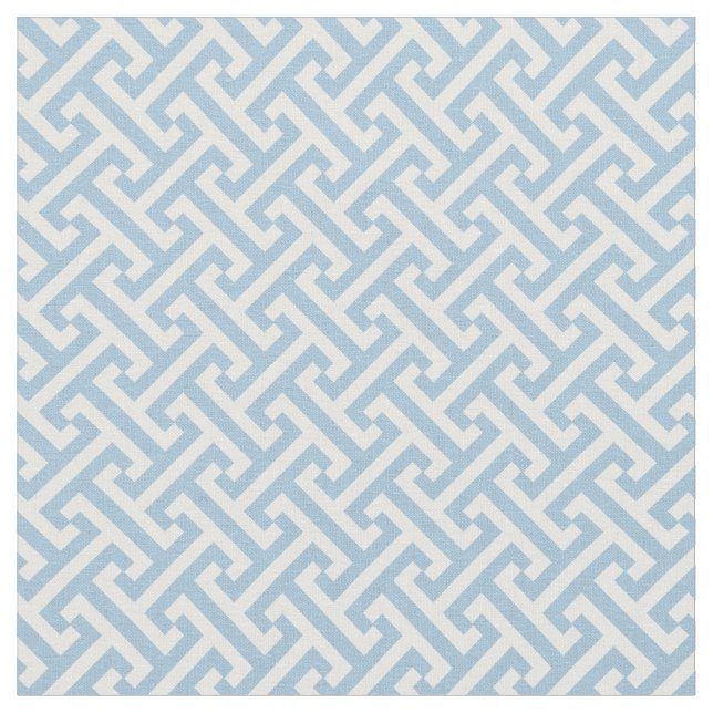 Himmelblaues Griechisches Schlüssel-Muster Stoff (Nahaufnahme)