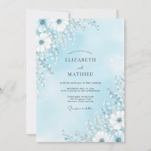 Himmelblüten-Hochzeit mit zarter Blüte Einladung