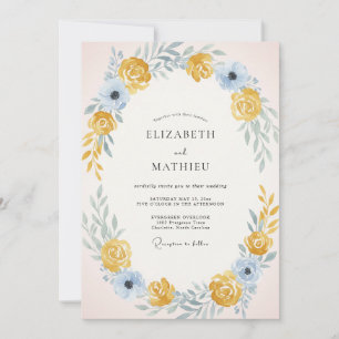 Himmelblüten-Rosenhochzeit Einladung
