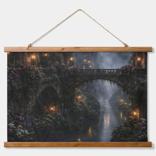 Himmelbrücke über Canal City-Teppich Wandteppich Mit Holzrahmen