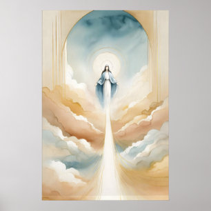 Himmelfahrt Mariä Minimalistische Aquarell Christl Poster