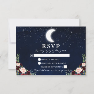Himmelfahrt Sky Moon Stars Floral Meetings Zurück RSVP Karte
