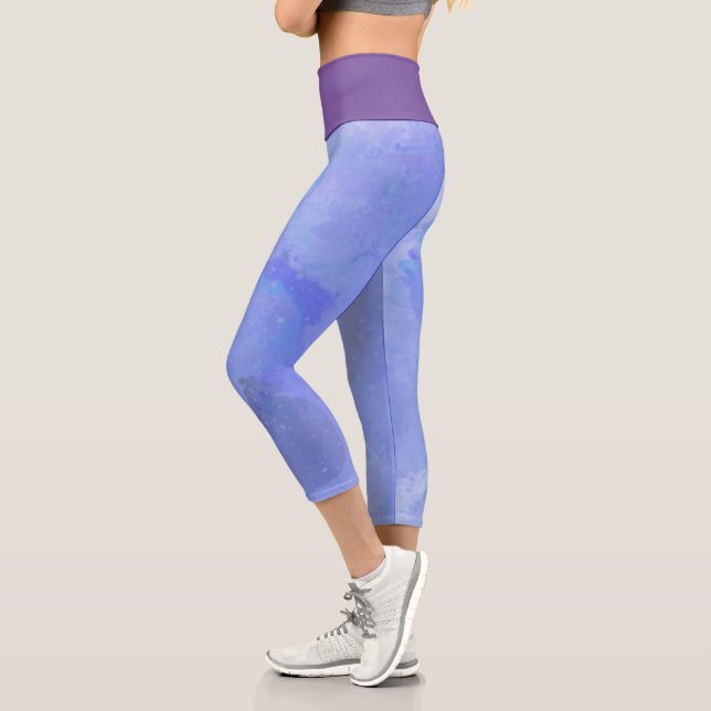 Himmelfarbe und Lila Capri Leggings (Links)