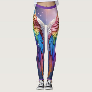 "Himmelflüster: Hyper-Realistische Regenbogenwut Leggings