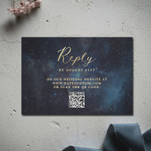 Himmelgalaxie Sterne Mitternachtsblaue Hochzeit QR