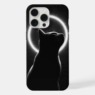 Himmelhülle Schwarze Katze Mondsichel Handyhülle iPhone 15 Pro Max Hülle