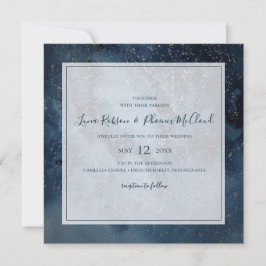 Himmelnächtlicher Himmel mit Frame Square Hochzeit Einladung