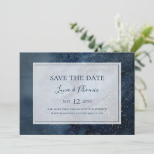 Himmelnächtlicher Himmel mit horizontalem Rahmen Save The Date