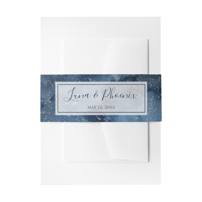 Himmelnächtlicher Himmel mit Rahmenhochzeit Einladungsbanderole (Vorderseite Beispiel)