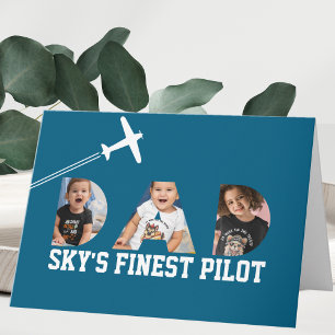 Himmels bester Pilot, VATER Foto & Flugzeug Geburt Karte