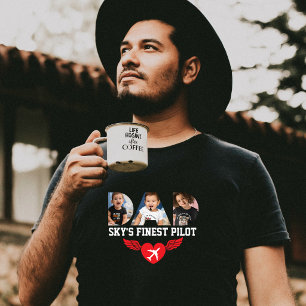 Himmels bester Pilot, VATER Foto, Herz & Flugzeug, T-Shirt