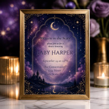 Himmels-Einladung zur Babyparty | Mondbeschienene