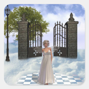 Himmels-Engels-Aufkleber Quadratischer Aufkleber