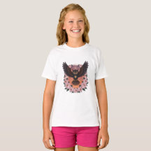 Himmels-Eulen-Mädchen-T-Shirt | Mystisches Eulen-T