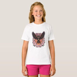 Himmels-Eulen-Mädchen-T-Shirt | Mystisches Eulen-T T-Shirt