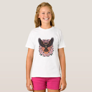 Himmels-Eulen-Mädchen-T-Shirt Mystisches Eulen-T T-Shirt