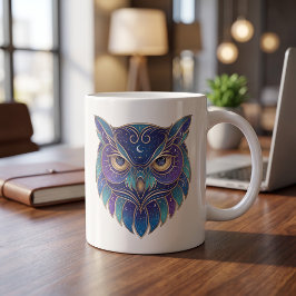 Himmels-Eulen-Tasse Luxus-Liniengestaltung Kaffeetasse